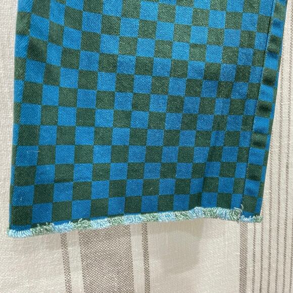THE KIT Alexa Jean Cropped Checkered Pants Blue & Green Sz 4 Project Runway - Picture 9 of 12